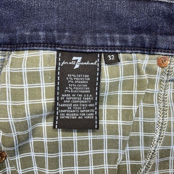 7 For All Mankind The Straight Jeans Men’s 32 Dark Wash Luxe Performance - Picture 5 of 16